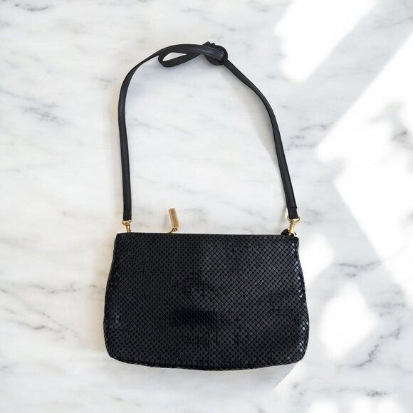 WHITING & DAVIS Vintage Navy Blue Mesh Cocktail Bag - Picture 1 of 10